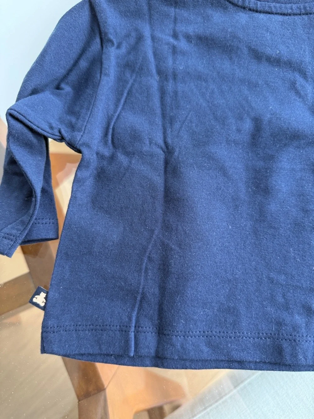 GAP Navy Long Sleeve Top with Pink Heart Cherries